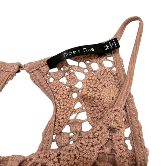 Doe & Rae MEDIUM Keyhole Back Crochet Lined Top Sheer Back Tunic Top Dress - Picture 7 of 12